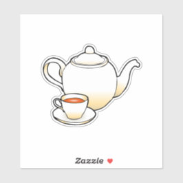 Teapot met theepot sticker