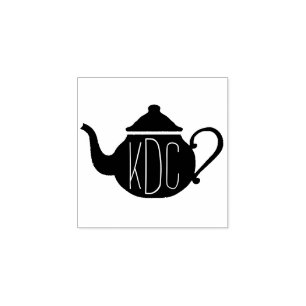 Teapot Monogram Art Stamp Rubberstempel
