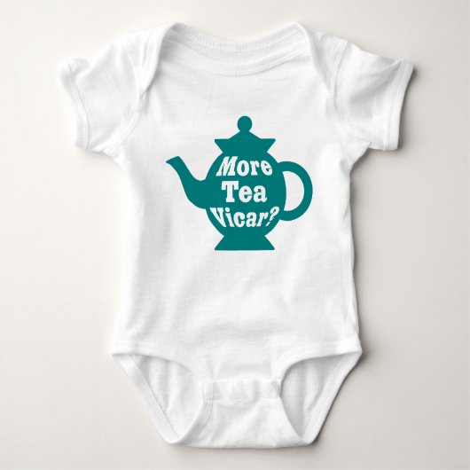 Teapot, nog meer thee Vicar? - Blauwgroen en wit Romper (Voorkant)