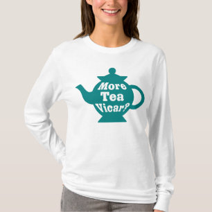 Teapot, nog meer thee Vicar? - Blauwgroen en wit T-shirt