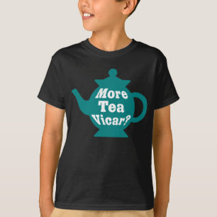Teapot, nog meer thee Vicar? - Blauwgroen en wit T-shirt