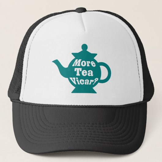 Teapot, nog meer thee Vicar? - Blauwgroen en wit Trucker Pet (Voorkant)