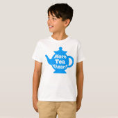 Teapot, nog meer thee Vicar? - Mid Blue en White T-shirt (Voorkant volledig)