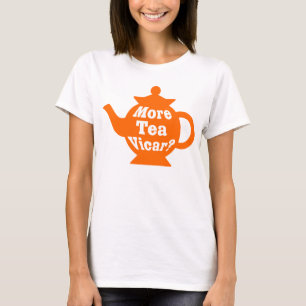 Teapot, nog meer thee Vicar? - Oranje en wit T-shirt