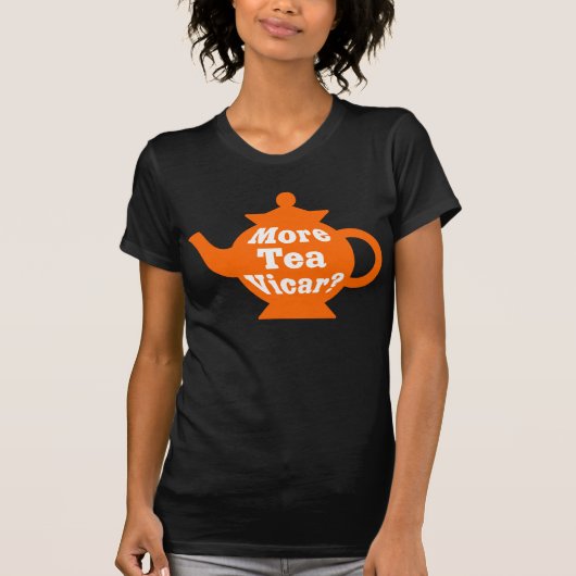 Teapot, nog meer thee Vicar? - Oranje en wit T-shirt (Voorkant)