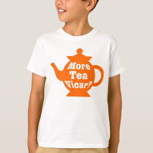 Teapot, nog meer thee Vicar? - Oranje en wit T-shirt