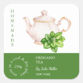 Teapot Oregano Tea Label (Voorkant)