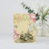 Teapot Paris Tea Party Briefkaart (Staand voorkant)