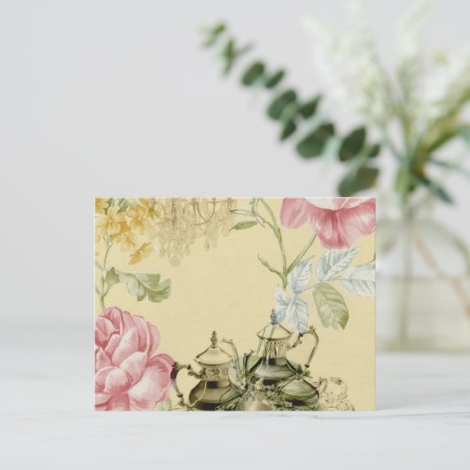 Teapot Paris Tea Party Briefkaart (Staand voorkant)