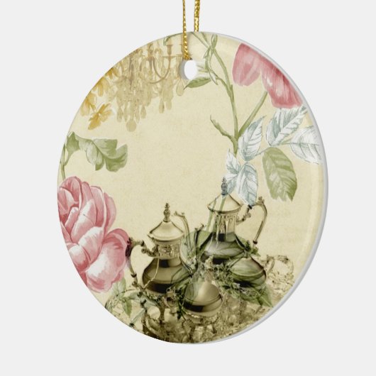 Teapot Paris Tea Party Keramisch Ornament (Links)