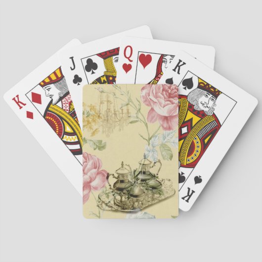 Teapot Paris Tea Party Pokerkaarten (Achterkant)