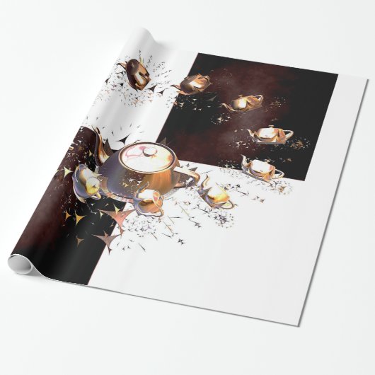 Teapot Party Cadeaupapier (Uitgerold)