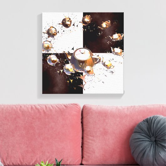 Teapot Party Canvas Afdruk (Insitu (Woonkamer))