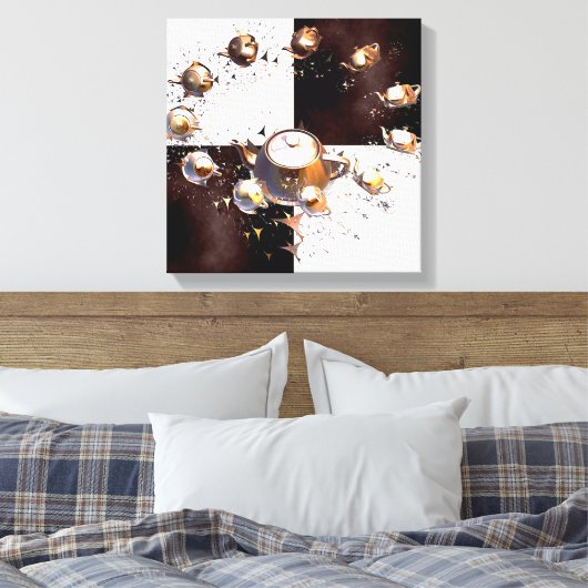 Teapot Party Canvas Afdruk (Insitu (Slaapkamer))