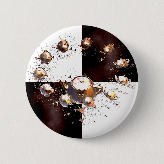 Teapot Party Ronde Button 5,7 Cm (Voorkant)