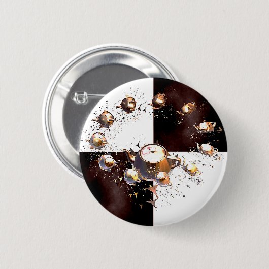 Teapot Party Ronde Button 5,7 Cm (Voorkant /achterkant)