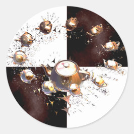 Teapot Party Ronde Sticker
