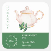 Teapot Peppermint Tea Label (Voorkant)
