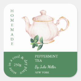 Teapot Peppermint Tea Label