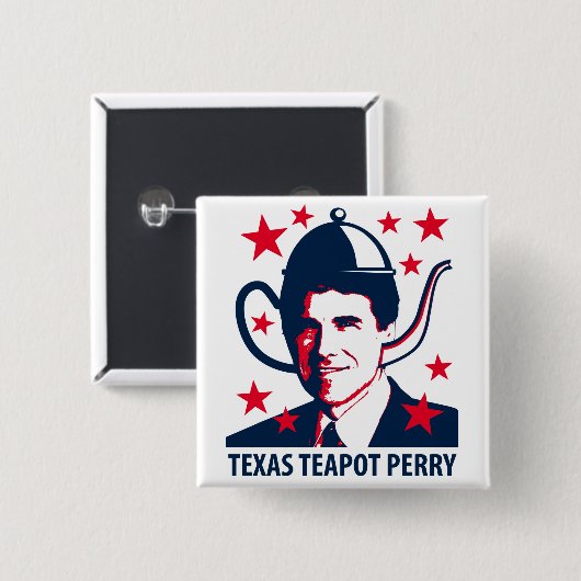 Teapot Perry Vierkante Button 5,1 Cm (Voorkant /achterkant)