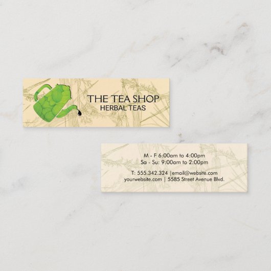 Teapot Pour | KruidenPlanten Mini Visitekaartje (Voorkant / Achterkant)