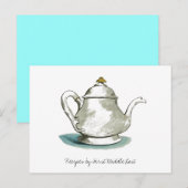 Teapot Recipe Card Briefkaart (Voorkant / Achterkant)