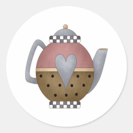 Teapot Ronde Sticker (Voorkant)