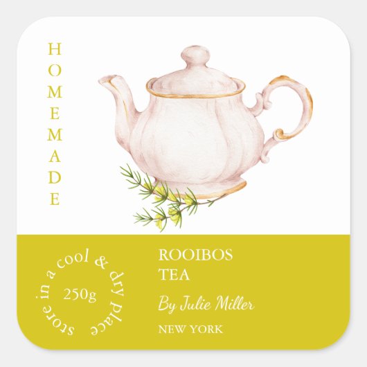 Teapot Rooibos Tea Label (Voorkant)