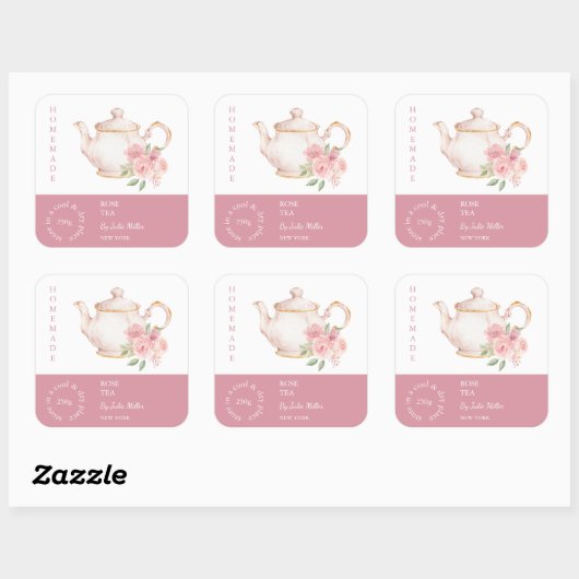 Teapot Rose Tea Label (Vel)