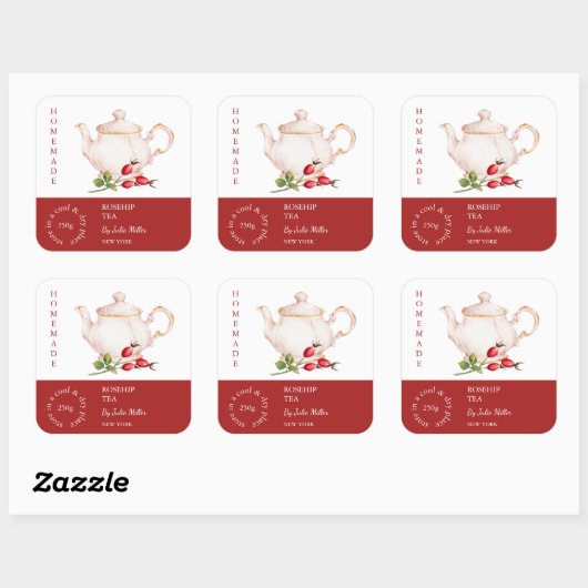 Teapot Rosehip Tea Label (Vel)
