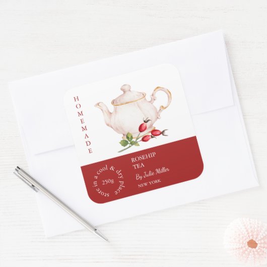 Teapot Rosehip Tea Label (Envelop)
