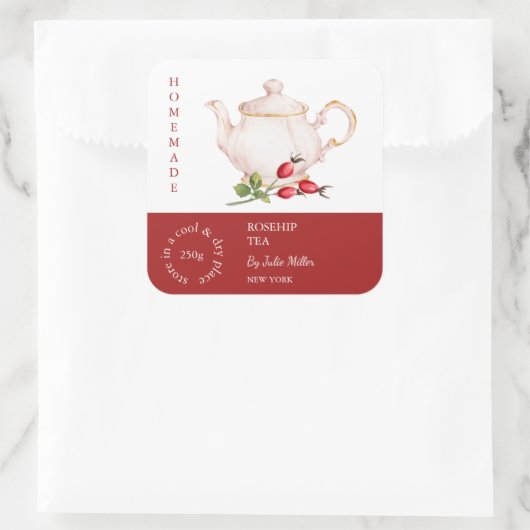 Teapot Rosehip Tea Label (Tas)