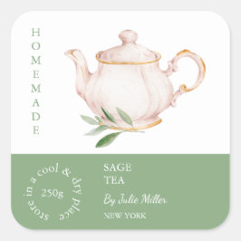 Teapot Sage Tea Label