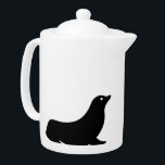 Teapot - Seal Silhouette Theepot<br><div class="desc">Silhouette van twee zwarte zegels. Afbeeldingen aan beide zijden zien de spuit van de pot tegen.</div>