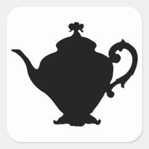 Teapot Silhouette Vierkante Sticker
