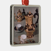 Teapot, suikerkom, chocoladepot en mok metalen ornament (Rechts)