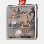 Teapot, suikerkom, chocoladepot en mok metalen ornament (Links)