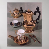 Teapot, suikerkom, chocoladepot en mok poster (Voorkant)