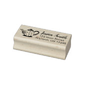 Teapot Tea Party Polka Dot Persoonlijk adres Rubberstempel (Stempel)
