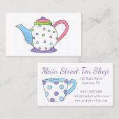 Teapot Tea Party Pot Teacup Cup Tea Time Visitekaartje (Voorkant / Achterkant)
