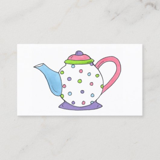 Teapot Tea Party Pot Teacup Cup Tea Time Visitekaartje (Voorkant)