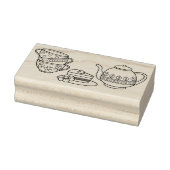 Teapot, Teacups en Cake Rubberstempel (Stempel)