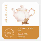 Teapot Turmeric Root Tea Label (Voorkant)