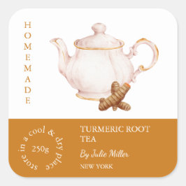 Teapot Turmeric Root Tea Label