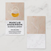 Teapot | Witte marmer van Clay Texture Wall Visitekaartje (Voorkant / Achterkant)