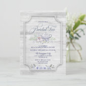 Teapot Wood Bridal Tea Vrijgezellenfeest Kaart (Staand voorkant)