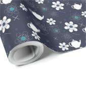 Teapots en Flowers Cadeaupapier (Rol Hoek)