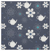 Teapots en Flowers Stof (Swatch)