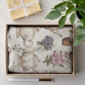 Teapots en Flowers Tissuepapier (Geschenk)