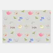 Teapots en groene theebladeren Tea Lover Inpakpapier Vel (Voorkant 3)